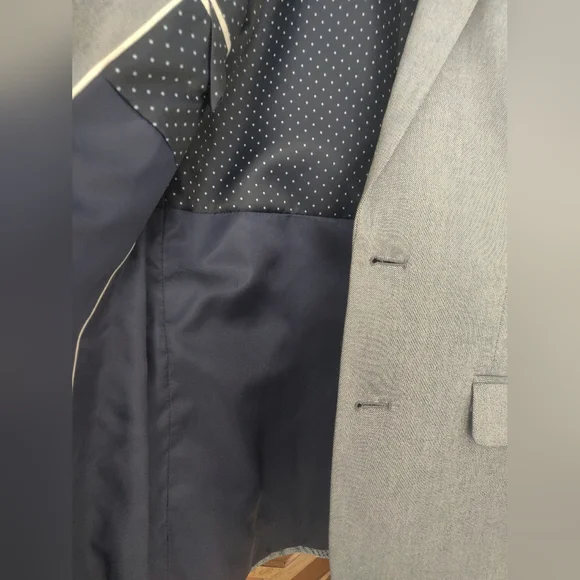 EXPRESS PHOTOGRAPHER FITTED men Blue soft style suit Jacket Blazer size 36s - Picture 7 of 11
